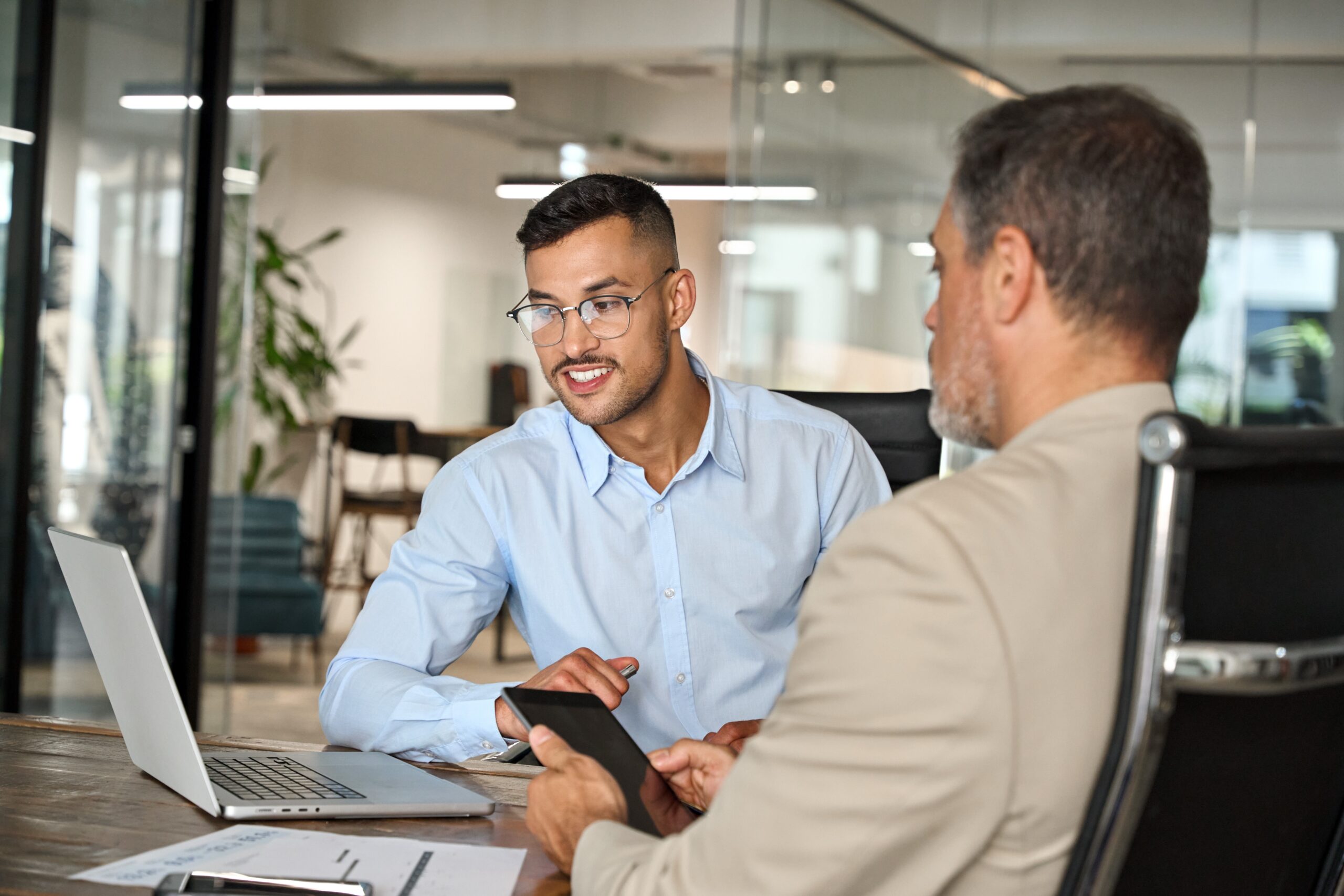 young professional giving a sales pitch